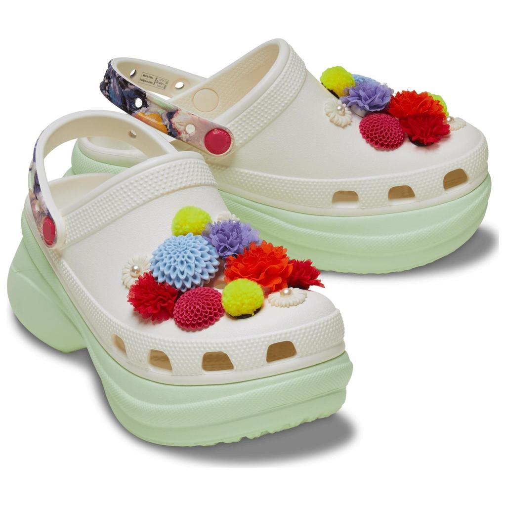 Crocs Bay Wildflower Clog EVA Comfortable Versatile Clogs Women Clogs White Green 211184-0WV