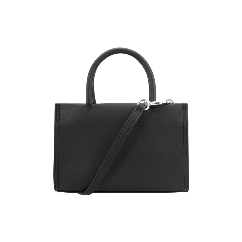 Tory Burch Ella Magnetic Snap Adjustable Detachable Shoulder Strap Leather Tote Bag Shopping Bag Crossbody Handbag Mini Women tote Black 145613-001