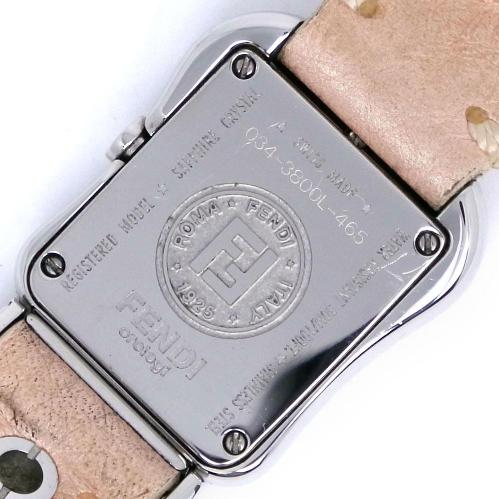 FENDI Beefendi Watches 3800L pink/Silver Pink shellDial Stainless Steel/leather Quartz Analog display Women Used