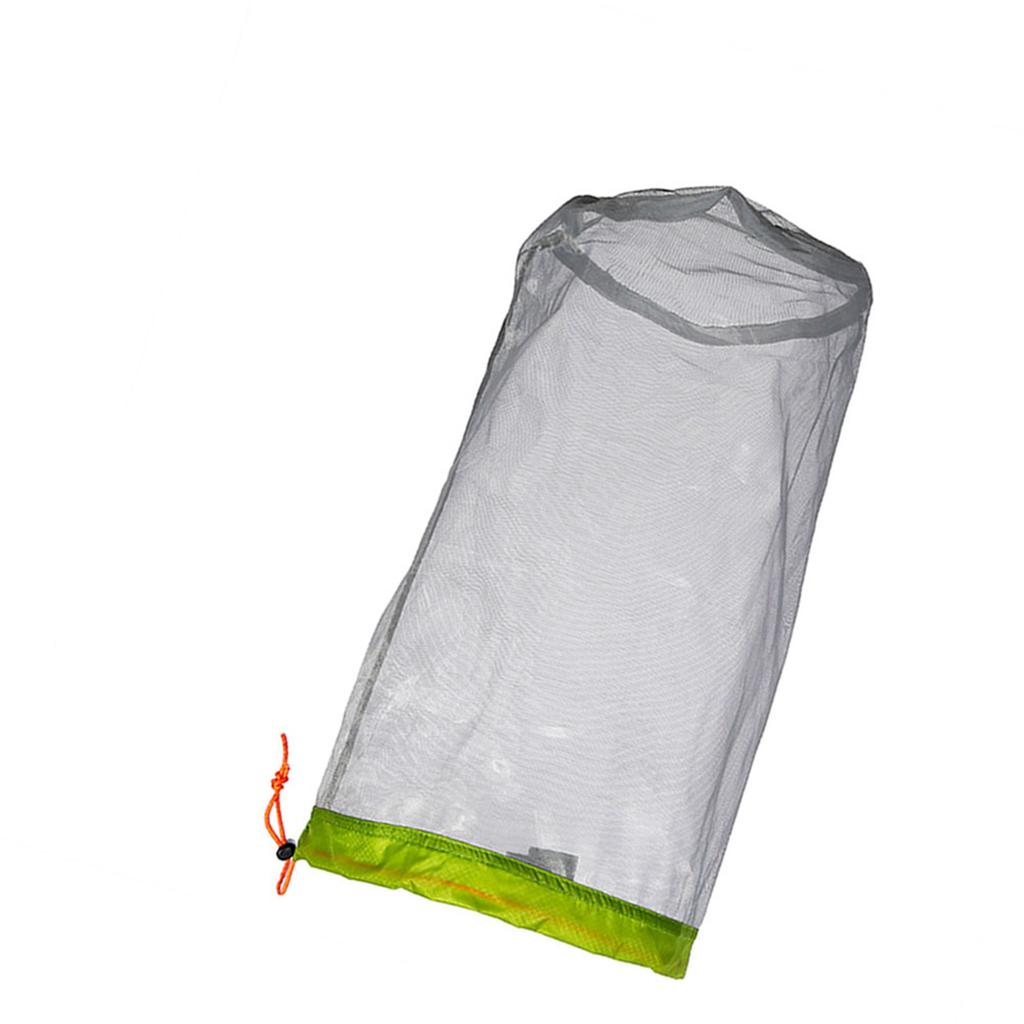 Ultraleichter Mesh-Sack mit Kordelzug für Outdoor-Reisen, Wandern, Camping, Aufbewahrungstasche(Grün L)