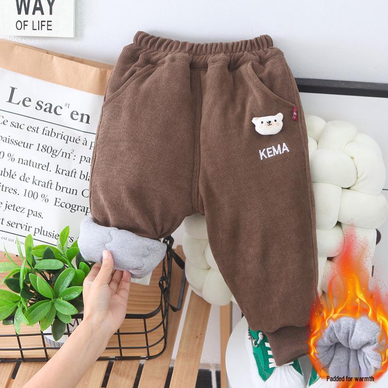 Kids' Thick Cotton Pants - Warm, Fashionable Winter Wear for Boys & Girls