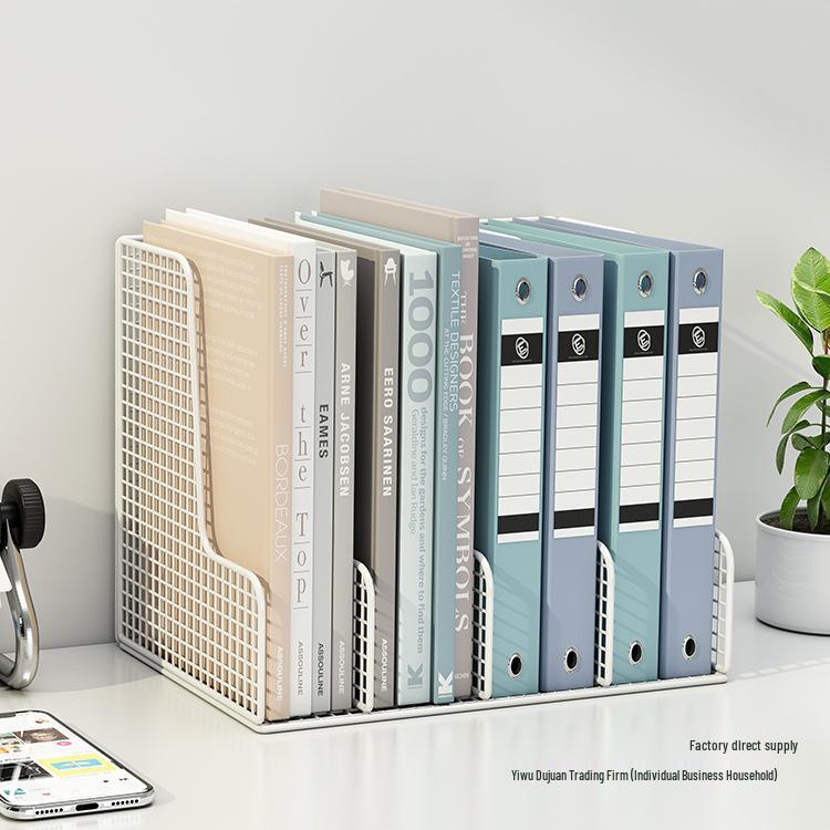 Large Metal Desk Organizer File Holder and Bookshelf