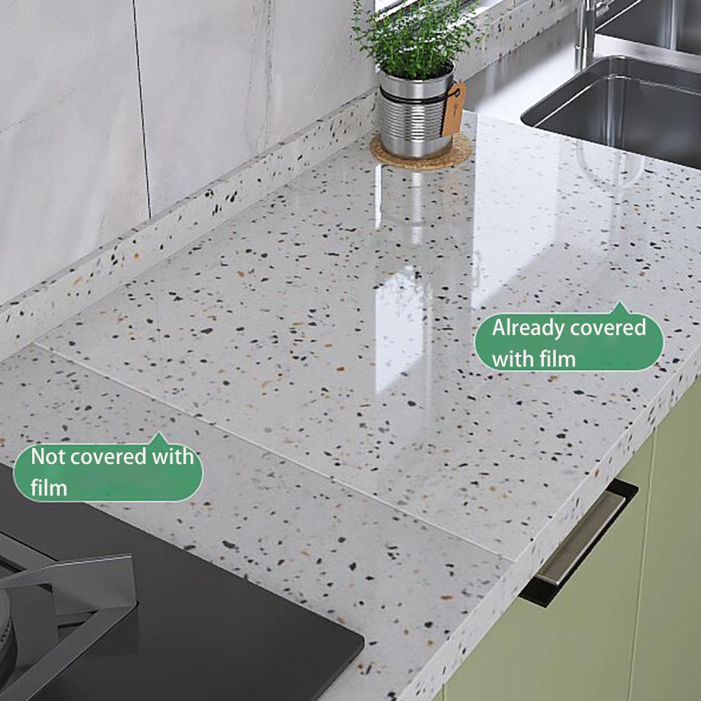 40cm Transparent Decorative Waterproof Anti Fouling Oil Resistant Adhesive Modern Style Wall Sticker Cabinet Kitchen Wallpaper