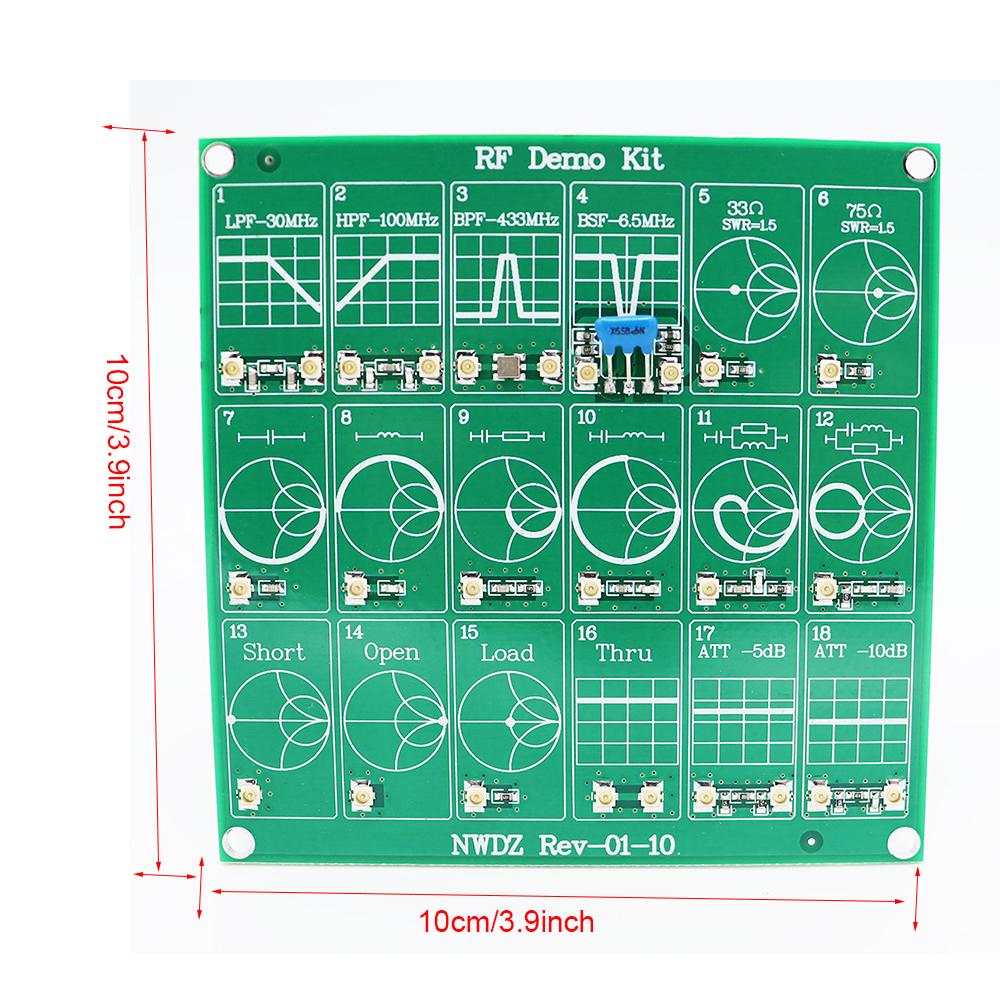 Kit demo per scheda di test di frequenza Modulo di test VNA Analizzatore di rete vettoriale Scheda di prova Breadboard Modulo filtro/attenuatore