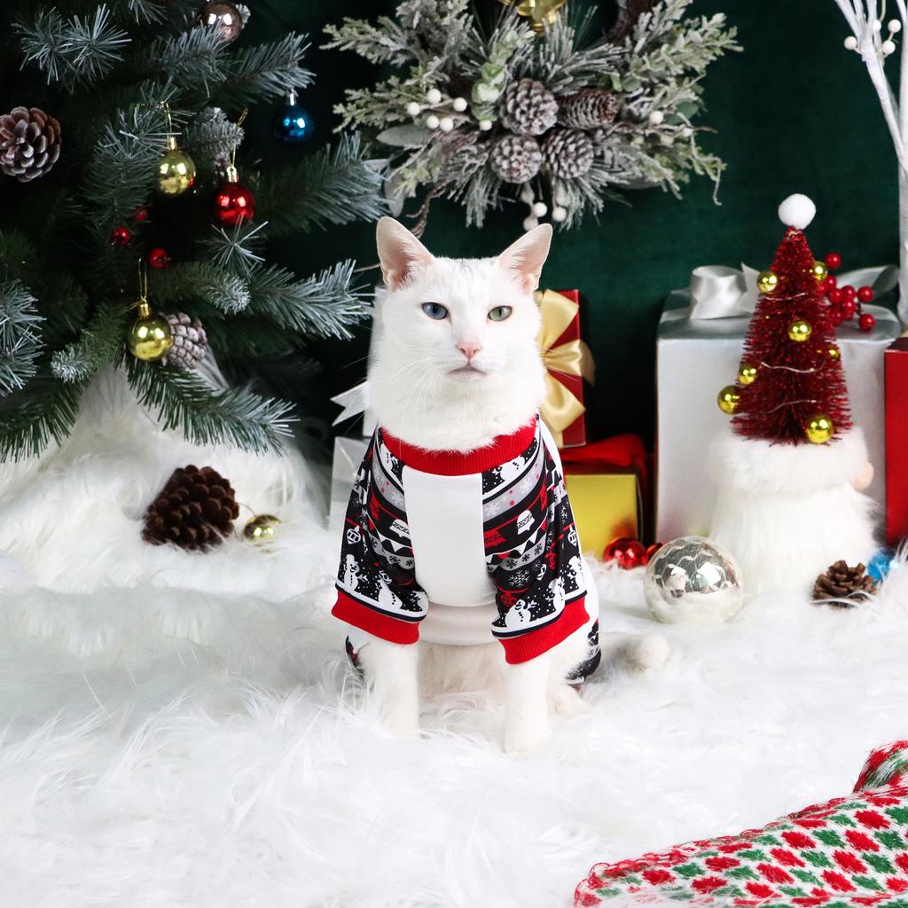 Christmas Dog Pajamas Classical Design Soft Dog Clothes with WE ARE FAMLY Jumpsuit Dog Costumes for Small Medium Puppy Dog Cat W