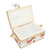 Sewing Basket Polyester Fabric Sewing Supplies Organizer with Removable Plastic Tray for Needle
