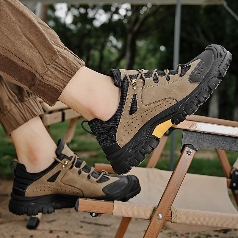 Fashion Genuine Leather Men's Shoes High Quality Male Hiking Shoes Hot Sale Men's Outdoor Sneakers Classic Lace-Up for Men Casual Shoes