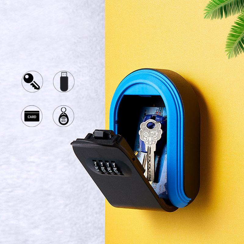 Caja de Seguridad para Llaves con Cerradura de Combinación de 4 Dígitos, Montaje en Pared, Organizador, Sin Llave, Caja Fuerte para Llaves del Hogar