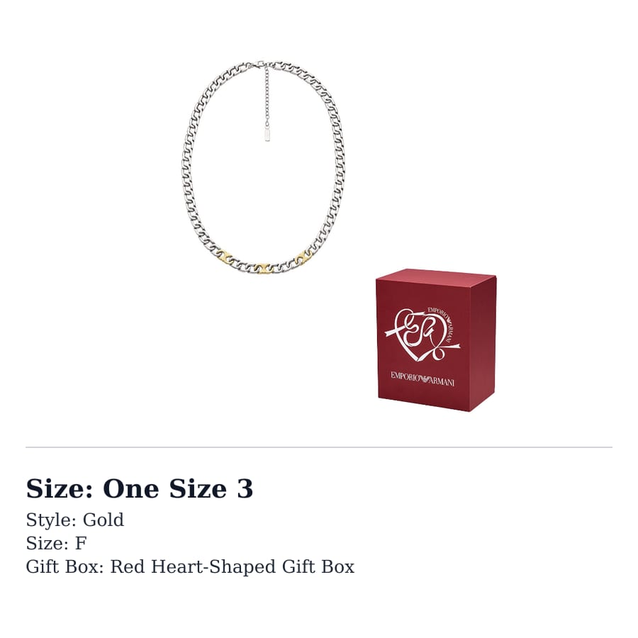 EMPORIO ARMANI Stainless Steel Necklaces Men's Gold/Silver EGS3297040