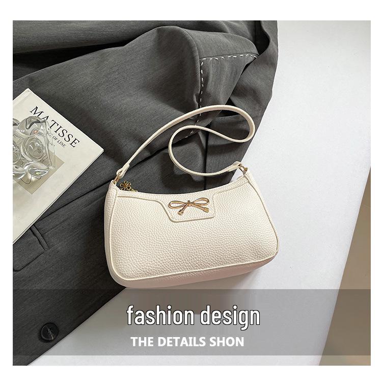2025 Korean Style Bow Armpit Baguette Shoulder Bag - Fashionable & High Quality for Women