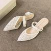 High Heels Spitzschuh Geschlossene Zehe Damen Outdoor-Bekleidung Zwei-Wege Modisches Temperament Einzelne Slipper