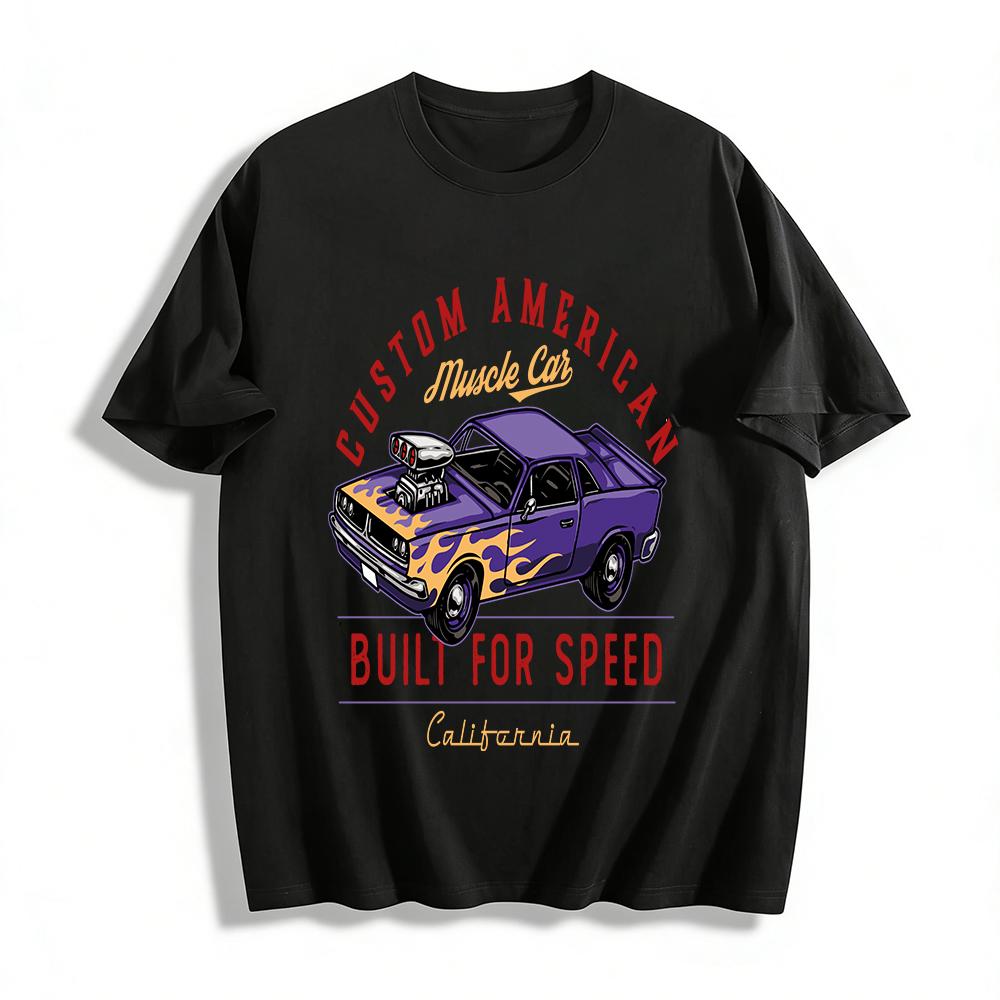 

Custom American Muscle Car California Speed Vintage Print T-Shirt Pure cotton T-shirt 6XL