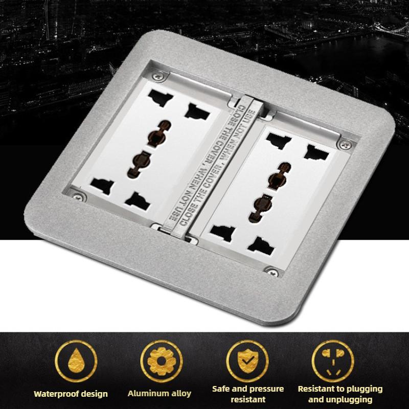 13A Three Hole Multi Functional Embedded Socket Charging Power Socket Household Waterproof Ground Socket
