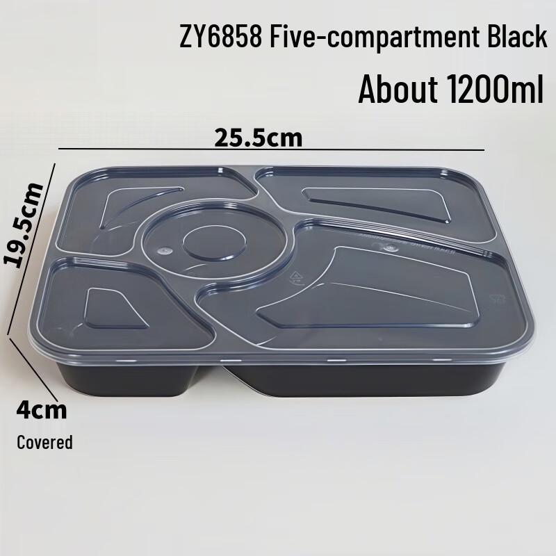 MOLUONA Disposable 5-Compartment Meal Prep Containers