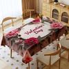 1pc Rectangular Tablecloth, Rectangular Tablecloth with Romantic Valentine's Day Floral Design, Multiple Sizes Available. Suitable for Daily Use and H