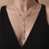 Collier long en acier inoxydable de qualité supérieure Style nez de cochon tendance Pendentif goutte forme Y Collier étanche pour femmes Filles Bijoux