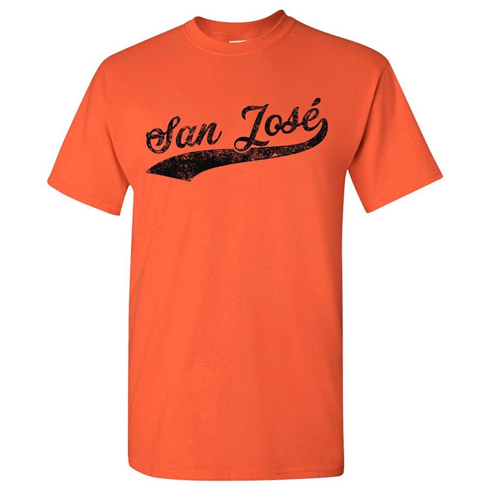 San Jose City Script Men s Unisex T-Shirt - Orange 4XL
