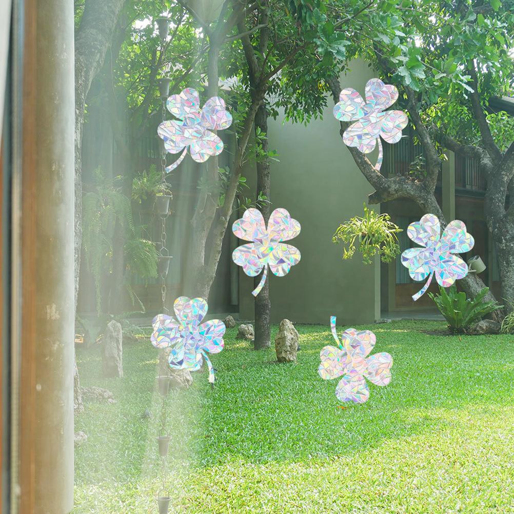 6Pcs Rainbow Suncatcher Window Clings Anti Collision Window Stickers Decals for Birds