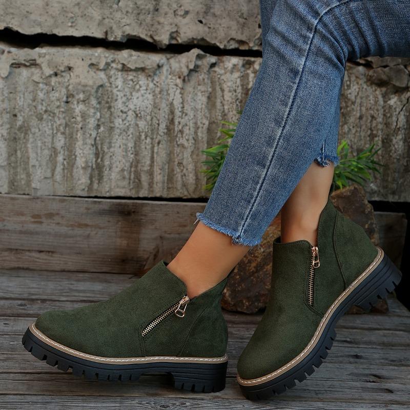 Fashion Women's Ankle Boots 2025 New Chelsea Short Boots Fashion Suede Casual Boot Side Zipper Ankle Boots Big Size43 Botas De Mujer2025