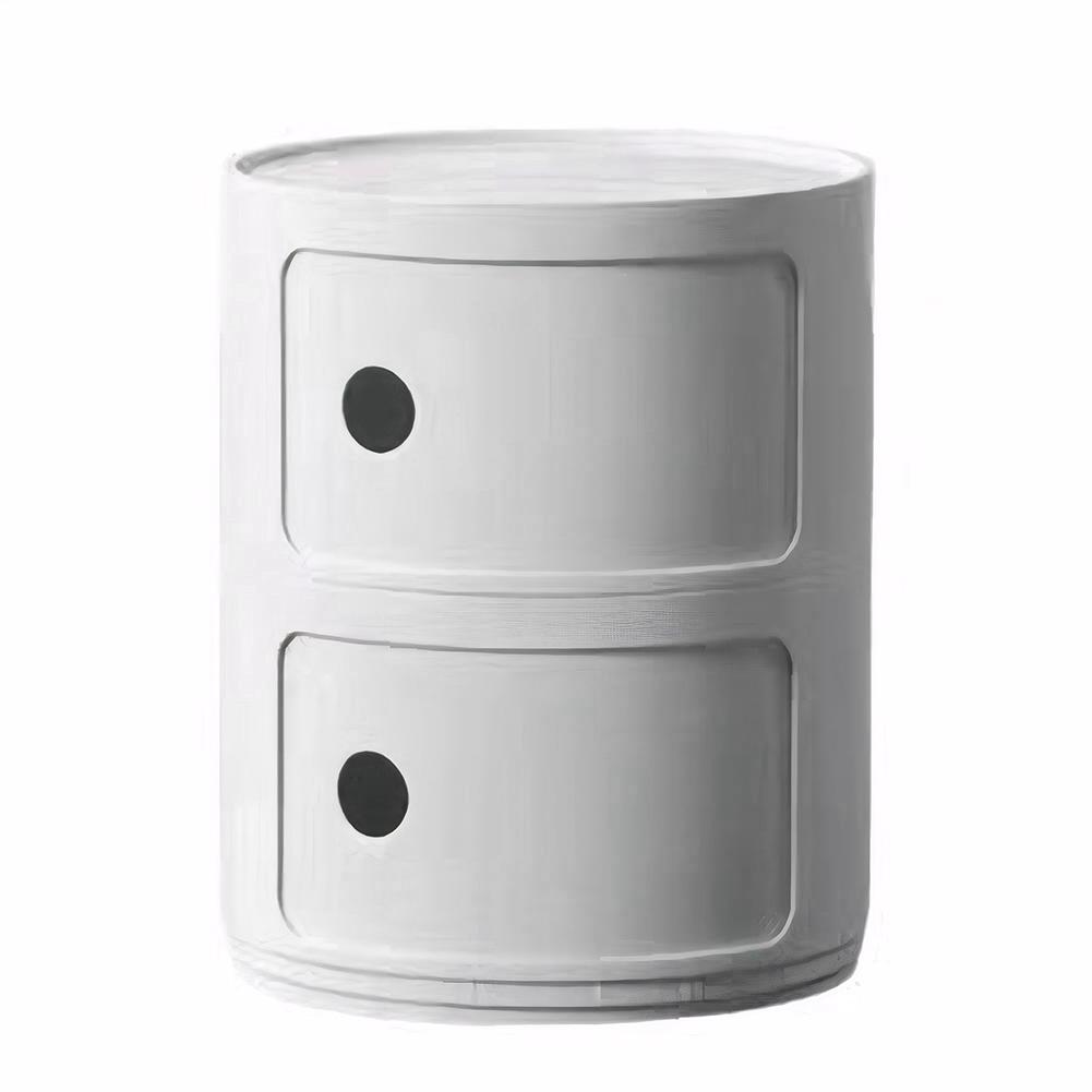 2/3 Layer Nordic Round Bedside Table Creative Sofa Side Table Nightstand Storage Locker for Living Room Bedroom