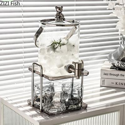 Glass Tea Set One Pot Four Cups Six-piece Wine Whiskey Decanter Household Juice Drink Pot Light Luxury Transparent Tea Set