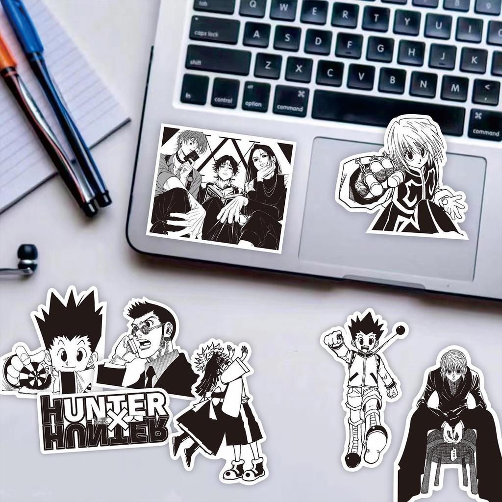 Hunter x Hunter Manga Stickers: Killua, Gon, Hisoka - B&W DIY Phone Decor