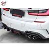 BMW 3 Series G20/G28 Carbon Fiber Rear Lip Bumper Diffuser with Lights