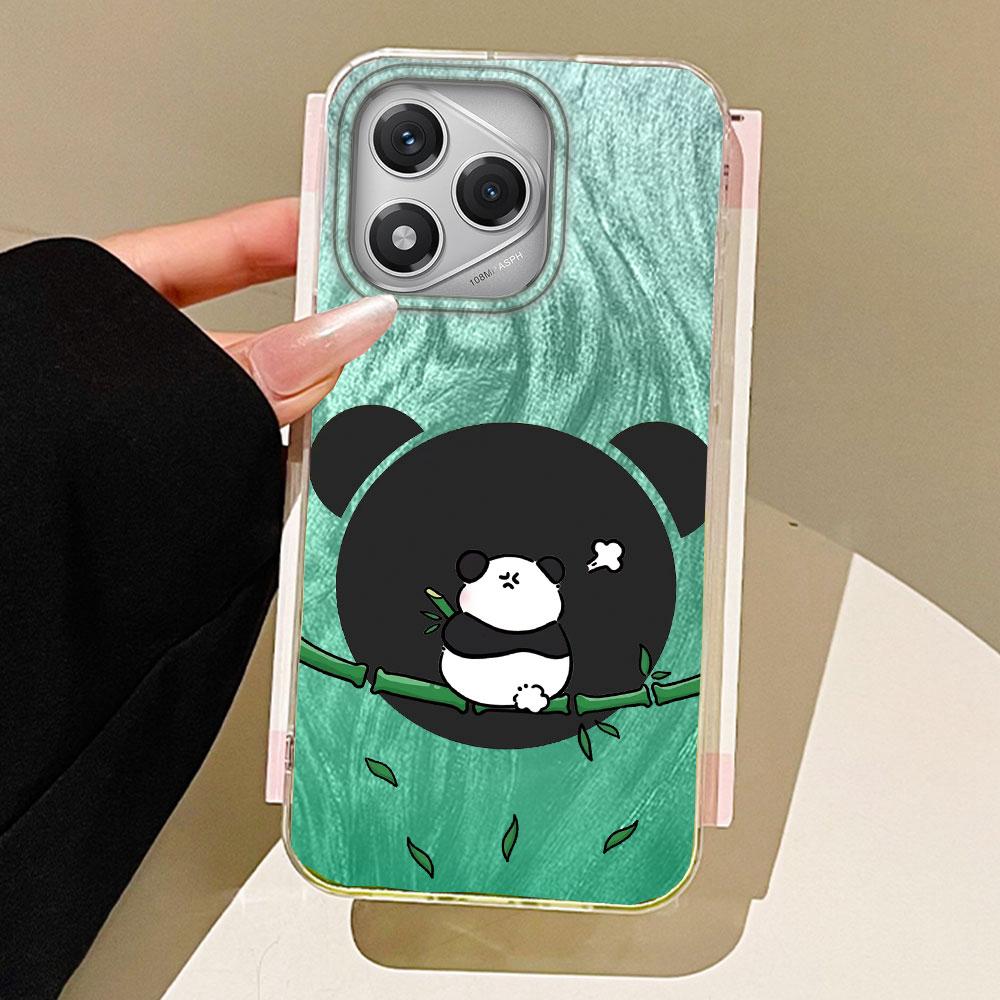 Cartoon Fun Green Panda Animals Phone Case for Honor 400 200 Pro Magic7 6 5 Lite X9a X9c X8b X8a X8c Silicone Back Shell Cover