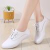 Spring New Korean Style Wear-Resistant Flat White Shoes Lace Up Round Toe Casual Non-Slip Women's Shoes