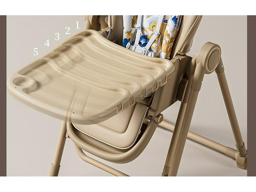 Multifunctional Baby High Chair: 2-in-1 Foldable Dining and Rocking Chair, Adjustable for Sitting and Lying, No Installation Needed.