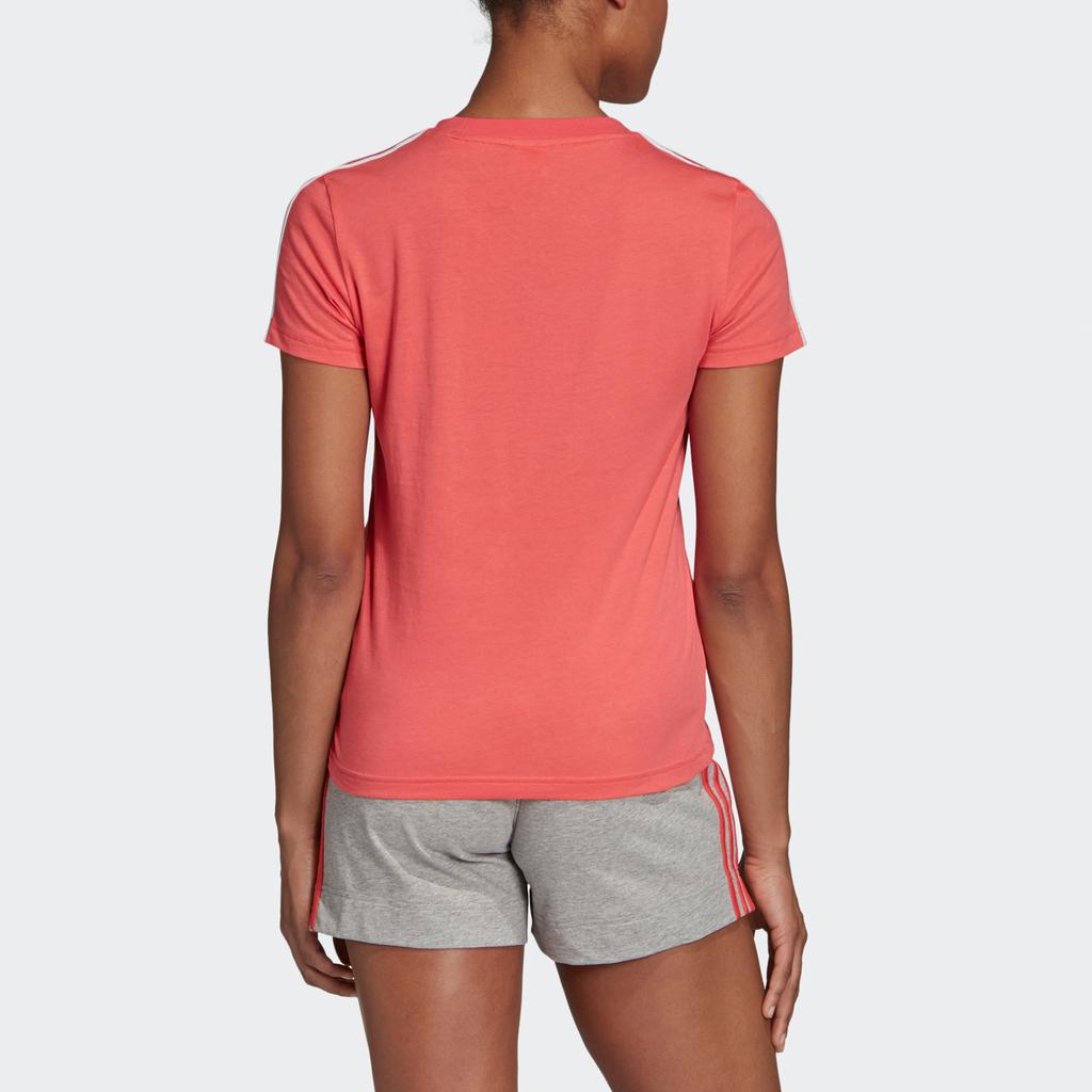 Adidas W E 3S Slim Tee Classic Three Stripes Sports Short Sleeve T-Shirt Women Tops Pink DU0634