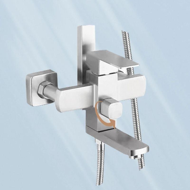 Nickel/Black304 Stainless Steel Rain Shower Set Multi-function Water Three Speed Shower Square Top Spray Hot And Cold Shower Tap