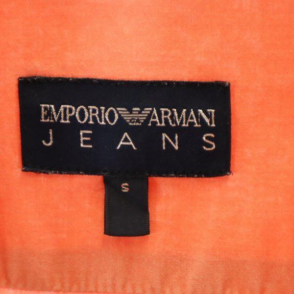 Emporio Armani Short Sleeve Full Zip Button Down Shirt S Orange Series Men's Used