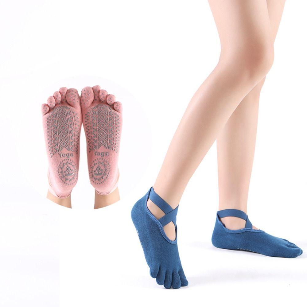 

Silicone Yoga Five Fingers Socks Cotton Yoga Non-slip Socks Low Cut Socks Yoga Strap Socks Yoga светло-серый