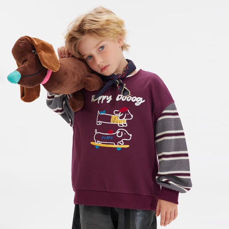 Unisex Kids Striped Round Neck Sweatshirt 140