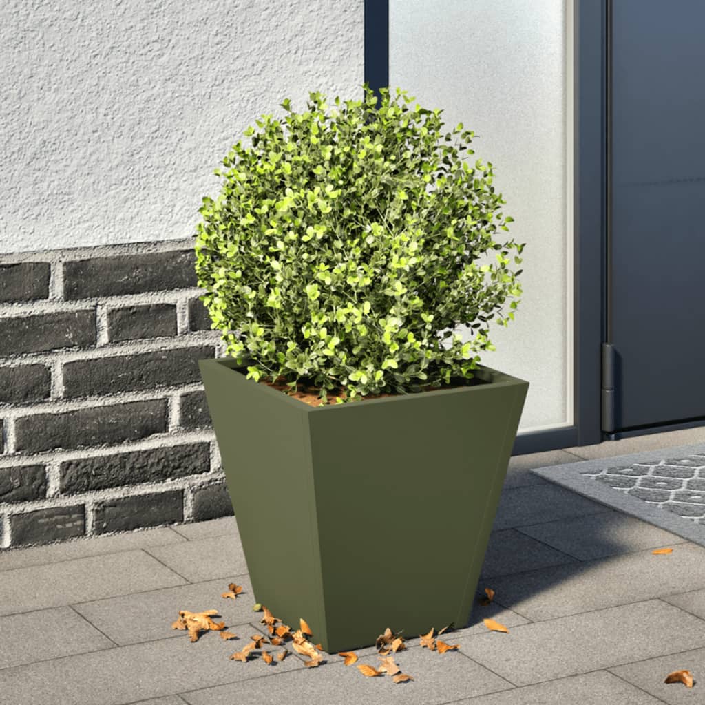 Olive Green Plant Pot 30x30x30 Cm Steel