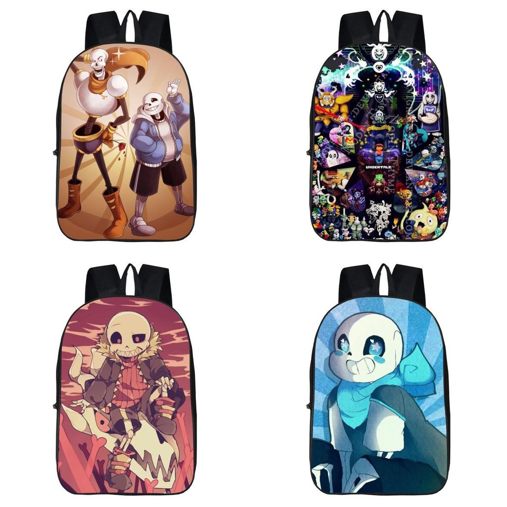 Large And Spacious 17-inch Undertale Sans School Bag Featuring Easy-to-clean Fabric And Design