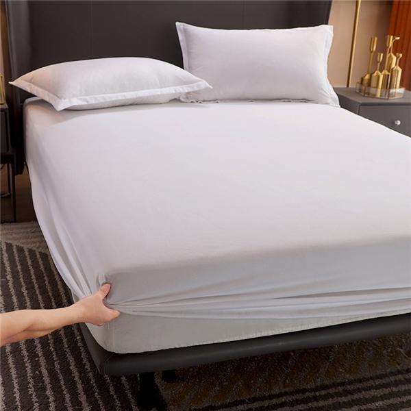 2023 New Solid Bed Mattress Cover 99% Waterproof Mattress Protector Pad Fitted Sheet Separated Water Bed Linens with Elastic Multi Size