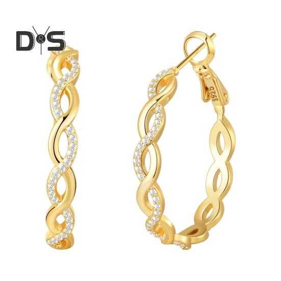 

1 пара женских сережек с круглыми ажурными стразами, украшение в виде витого кольца для ушей, для женщин, для свиданий, выпускного вечера золотистый