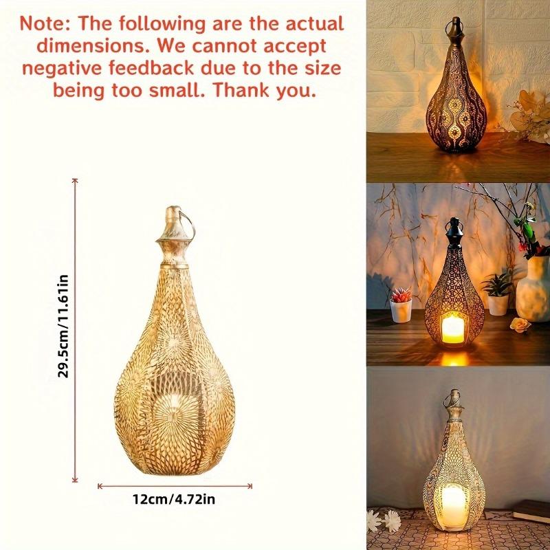 3pcs Bohemia Metal Lantern Candle Holder Hollowed-Out Home Vintage Iron Candle Holder for Indoor Wedding Centerpiece Decorations