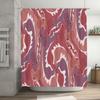 Modern Style Bath Shower Curtain with Abstract Swirly Design Pink Red White Decorative Polyester Waterproof Bathroom Accessories