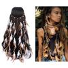 Boho Feather Headband Headpieces for Women Headpiece with Long Tassels for Lake Ancient Town Tribal Photo Props