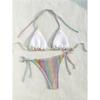Colorful Snake Skin Halter Strappy Bikini Female Swimsuit Women Swimwear Two-pieces Bikini set Bather Bathing Suit Swim