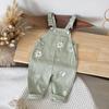 Summer Baby Pants Sleeveless Flower Embroidery Loose Overalls Girls Jumpsuits Boys Clothes Pockets