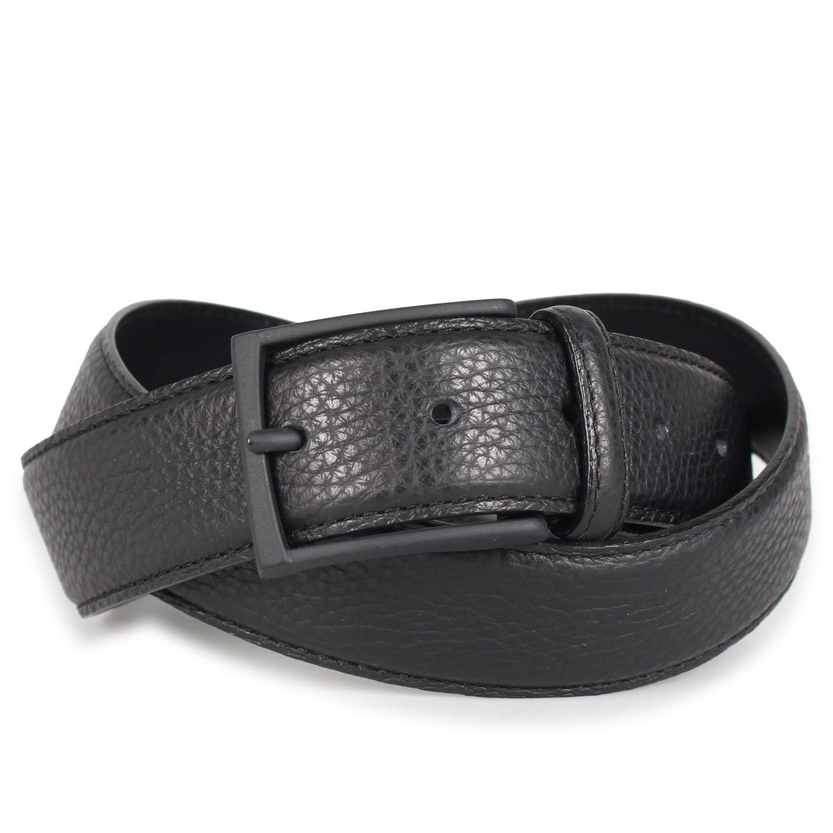 [Orobianco] Leather Belt, Genuine Leather, Black, ORB-011210
