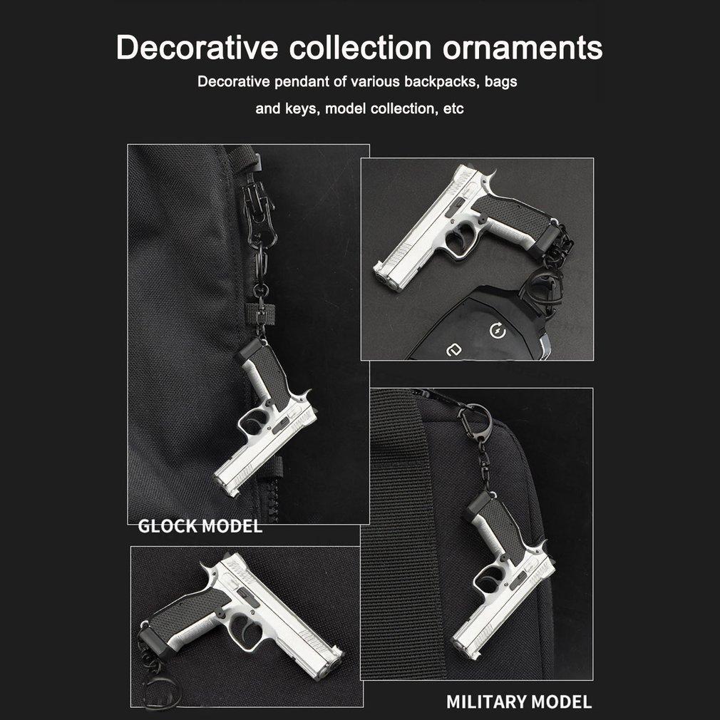 Klíčenka ve tvaru taktické pistole Odnímatelné mini přenosné dekorace Řetízkový kroužek