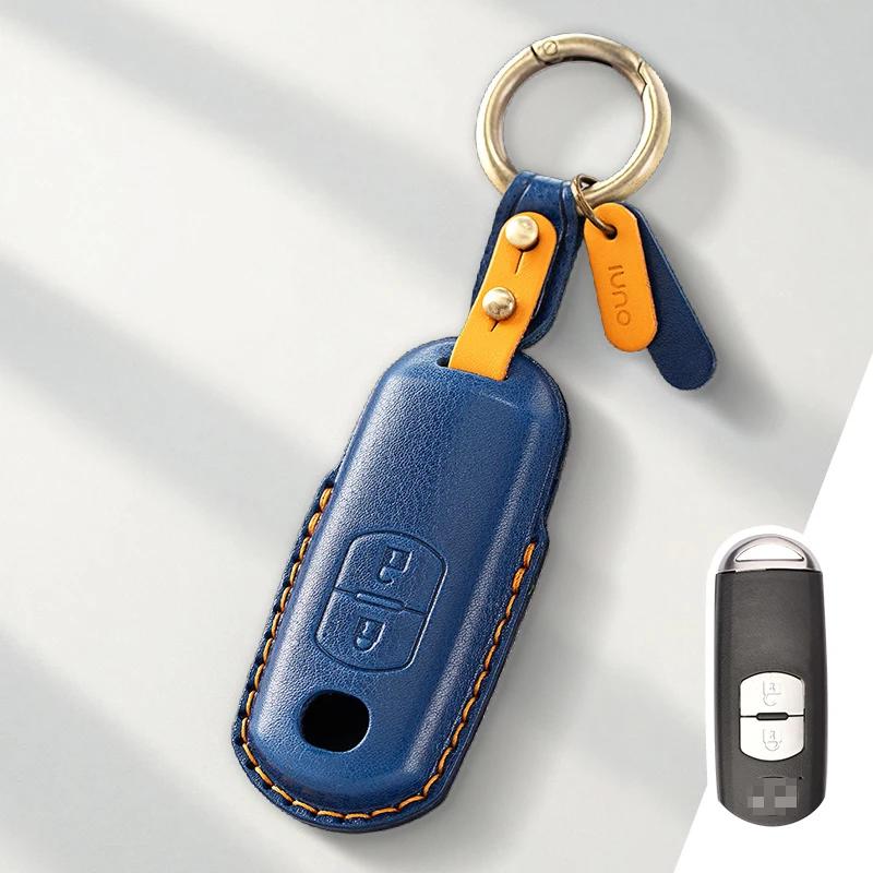 Key Case for Car Genuine Leather Protector For MAZDA 2 3 5 6 CX-3 CX-5 CX-7 CX-9 Atenz Miata MX5 Axela CX4 Key Case Cover Fob