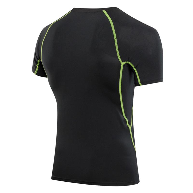 

IELGY фитнес-быстросохнущая беговая эластичная многоцветная опциональная черная плотная тренировочная футболка с короткими рукавами мужская XXL темно-зеленого