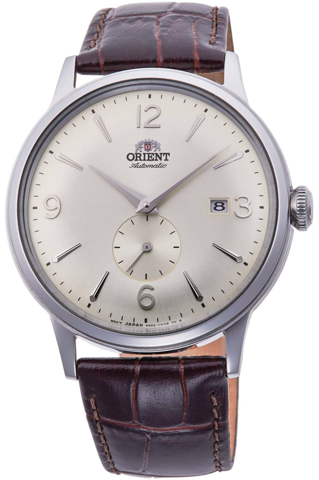 

Orient Men s Analog Automatic Watch with Leather Strap RA-AP0003S10B Metallic Silver Strap, Metallic Silver, Strap