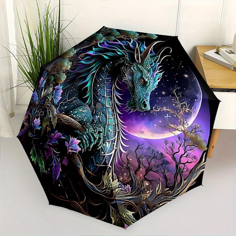 1pc Fantasy Dragon Automatic Opening and Closing Folding - A Good Choice for Gifts, Fashionable and Convenient Umbrella With Cute Cartoon Charact